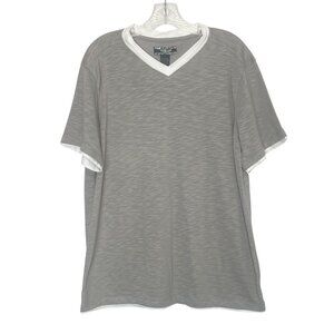 Courage Clothing Co Vneck Tshirt Mens Large Gray White New
